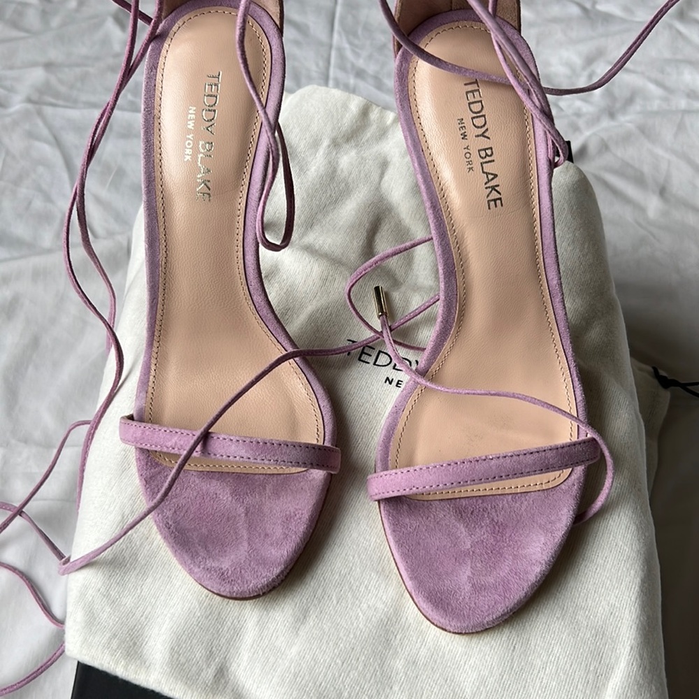 Lilac teddy Blake emma malva suede heels eu38